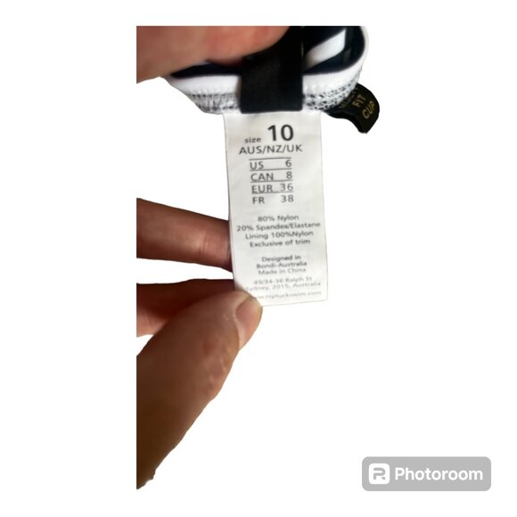 COPY - NWOT Niptuck Swim The Joanne black and white striped one piece - Size 6 - Picture 6 of 6